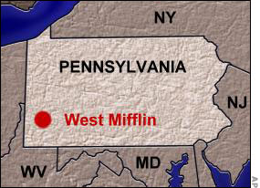 Map of Pennsylvania with Mifflin locator