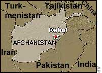 Map of Afghanistan with Kabul locator