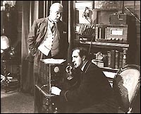 Basil Rathbone as Sherlock Holmes with Dr. Watson