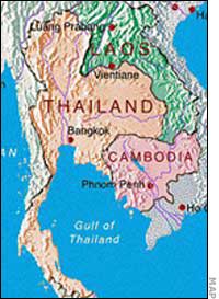 Thailand map with Bangkok locator