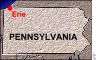 PA map with Erie locator