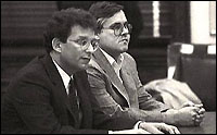 Roger Synenberg (left) and Dillon (right) in court