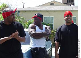 J. Kristopher as Kacey Ephriam (left), John Williams as Michael Valentine (center), and Damion Robinson as Kerry Ephriam (Right)