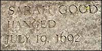 Headstone of Sarah Good