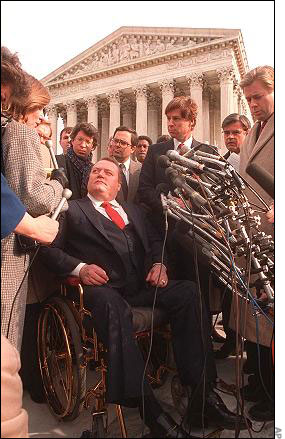 Larry Flynt outside the Supreme Court