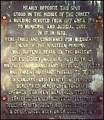 Sign outside site of courthouse where witch trials were held