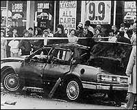 Bombed car of Frank DeCicco 