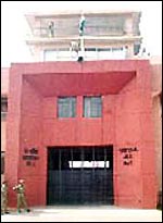 Main entrance of Tihar Prison outside New Delhi