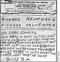 Handwriting comparison used to implicate Hauptmann