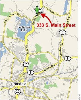 Map showing the Olsen's home near Pittsville, Mass