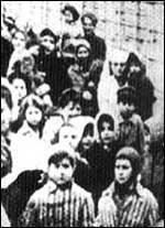 Twins arriving at the death camp