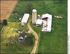 Knight Road property, aerial front view.