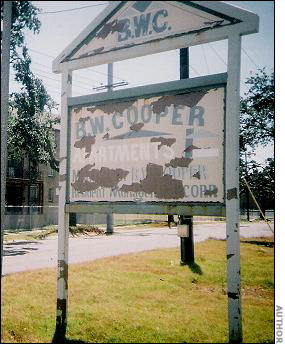 B.W. Cooper public housing development sign