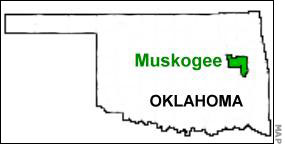 Map of Muskogee, Oklahoma