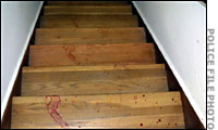 Blood on the staircase proved to be the killer's.
