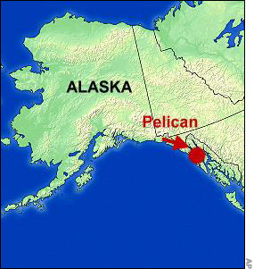 Map of Alaska with Pelican Indicator