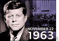 John F. Kennedy with motorcade & date