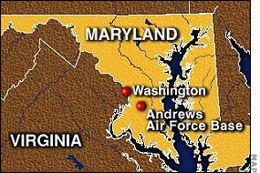 Map of Maryland with Andrews Air Force Base Locator
