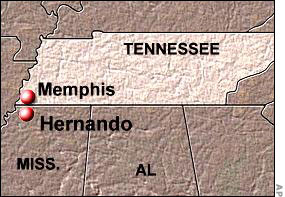 Map of Hernando, Mississippi