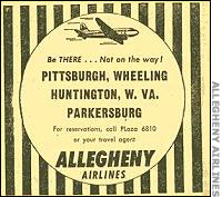 Alleghany Airlines advertisement
