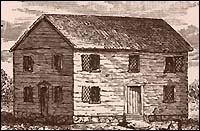 Drawing of Salem Village's first meeting house