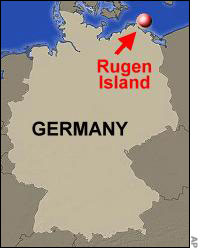 Map of Germany with Rugen Island locator
