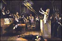 Artist's rendering of the trial of Sara Good 