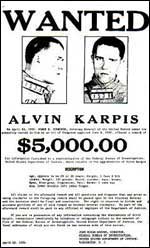 Wanted poster for Alvin Karpis (FBI Evidence)