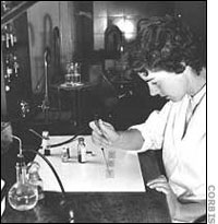 Serologist testing blood samples