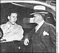 Loeb (l) and Crowe with the rented car