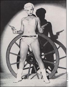 Candy Barr dressed for her signature striptease
