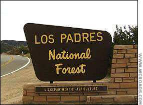 Los Padres National Forest sign