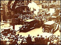 The scene in the street where the shoot-out with Crowley took place