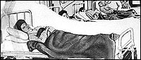 Typhoid Mary in hospital bed (CORBIS)