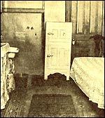 The bedroom where Crowley faced his final showdown with police (police crime scene photo) 