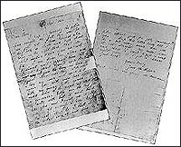 The original 'Dear Boss' letter send to the Central News Agency on 27 September 1888