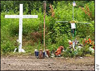 Markers where Jason's body was found 