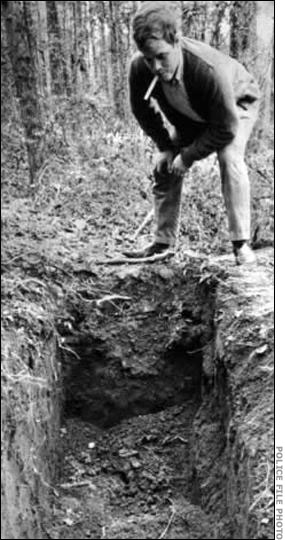 Investigator at Hole Where Mackle was Burried