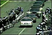 Funeral procession for slain police officer Allen McLeod (AP)